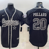Men's Dallas Cowboys Tony Pollard #20 Black RFLCTV Limited Jersey1 Joint Edition