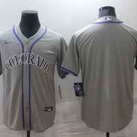 Men's Colorado Rockies Gray Replica Blank Jersey1
