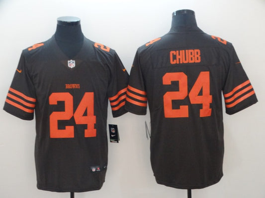Men's Cleveland Browns Nick Chubb #24 Brown Player Game Jersey1
