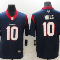 Men's Houston Texans Davis Mills #10 Navy Game Jersey1