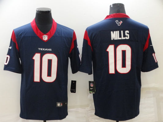 Men's Houston Texans Davis Mills #10 Navy Game Jersey1