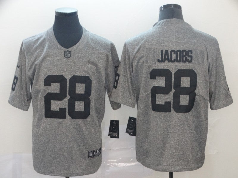 Men's Las Vegas Raiders Josh Jacobs #28 Gray Game Player Jersey1