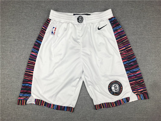 Men's Brooklyn Nets White City Edition Basketball Shorts1