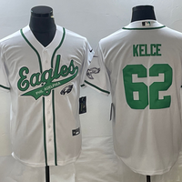 Men's Philadelphia Eagles Jason Kelce #62 White Game Jersey1 Joint Edition