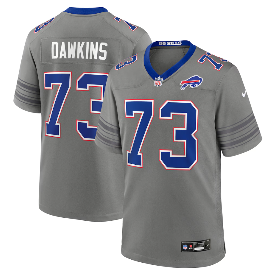 Men's Buffalo Bills Dion Dawkins #73 Gray Nickel City Game Jersey