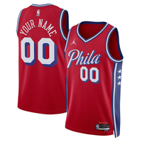 Men's Philadelphia 76ers Red 2022/23 Swingman Custom Jersey1 - Statement Edition