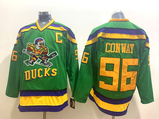 Men's Anaheim Ducks Charlie Conway #96 Green Breakaway Player Jersey1