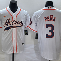 Men's Houston Astros Jeremy Pena #3 White Replica Jersey1 Joint Edition