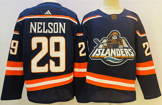 Men's New York Islanders Brock Nelson #29 Blue Game Jersey1