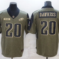 Men's Philadelphia Eagles Brian Dawkins #20 Brown Team Game Jersey1