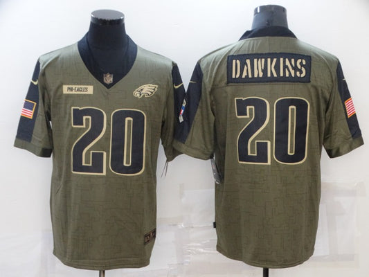 Men's Philadelphia Eagles Brian Dawkins #20 Brown Team Game Jersey1