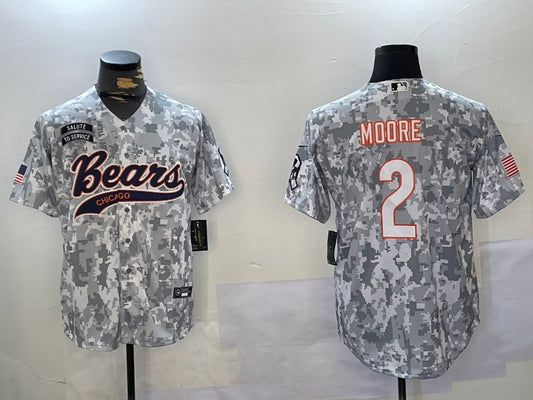 Men's Chicago Bears D.J. Moore #2 Arctic Camo 2024 Salute to Service Player Jersey1