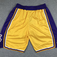 Men's Los Angeles Lakers Yellow Hardwood Classics Basketball Shorts1