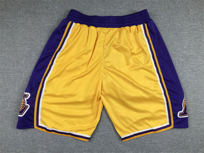 Men's Los Angeles Lakers Yellow Hardwood Classics Basketball Shorts1