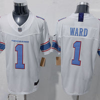 Men's Tennessee Titans Cameron Ward #1 White Player Game Jersey