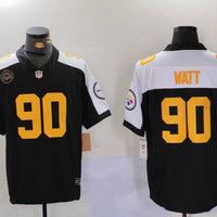 Men's Pittsburgh Steelers T.J. Watt #90 Black Alternate Game Player Jersey1