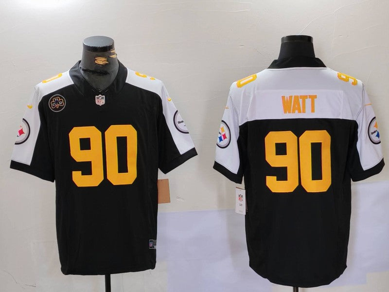 Men's Pittsburgh Steelers T.J. Watt #90 Black Alternate Game Player Jersey1