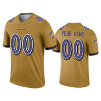 Custom1 Baltimore Ravens Gold Inverted Legend Jersey1 American Jerseys Stitched American Football Jerseys