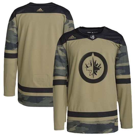 Men's Winnipeg Jets Camo Logo Military Appreciation Team Authentic Practice Blank Jersey1