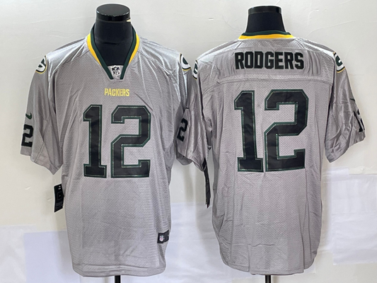 Men's Green Bay Packers Aaron Rodgers #12 Gray Player Jersey1