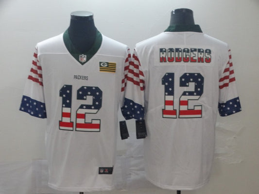 Men's Green Bay Packers Aaron Rodgers #12 White Player Game Jersey1