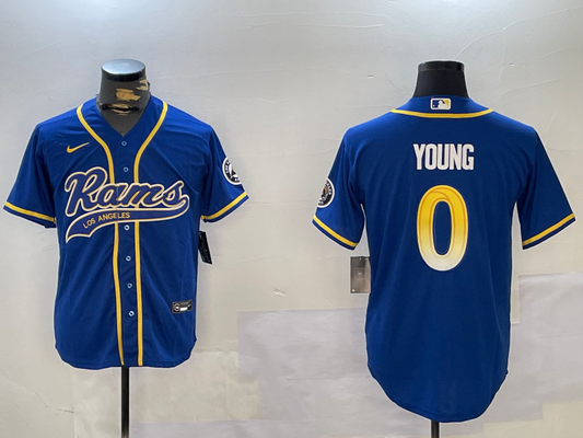 Men's Los Angeles Rams Byron Young #0 Royal Game Jersey1