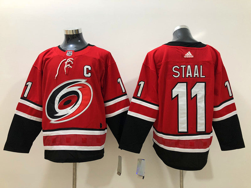 Men's Carolina Hurricanes Jordan Staal #11 Red Home Breakaway Player Jersey1