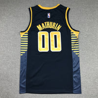 Men's Indiana Pacers Bennedict Mathurin #00 Navy Fast Break Replica Jersey1 - Icon Edition