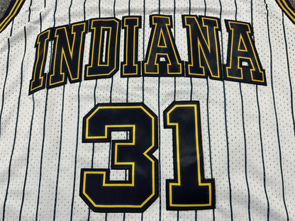 Men's Indiana Pacers Reggie Miller #31 White Hardwood Classics Swingman Jersey1