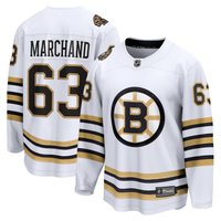 Men's Boston Bruins Brad Marchand #63 White Replica Player Jersey1