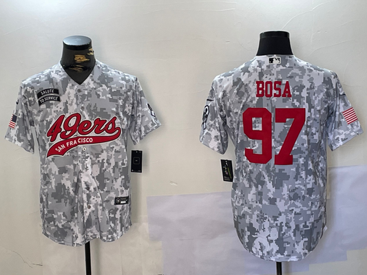 Men's San Francisco 49ers Nick Bosa #97 Arctic Camo Salute to Service Limited Jersey1
