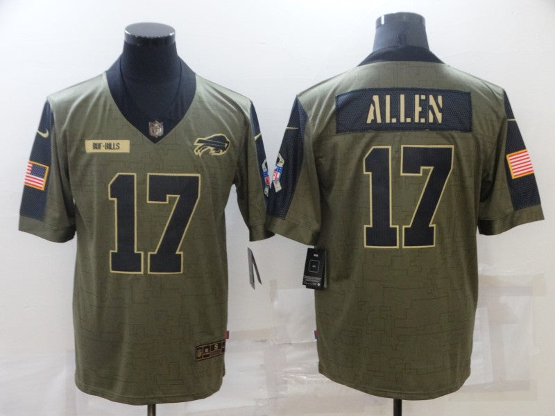 Josh Allen #17 Buffalo Bills Brown Player Game Jersey - JerseysFreak