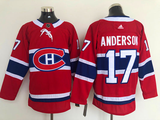 Men's Montreal Canadiens Josh Anderson #17 Red Player Game Jersey1