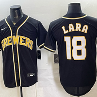 Men's Milwaukee Brewers Luis Lara #18 Black Limited Player Jersey