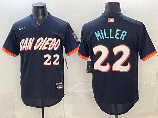 Men's San Diego Padres Mason Miller #22 Obsidian 2026 City Connect Stadium Jersey