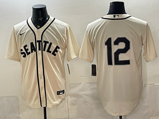 Men's Seattle Mariners Josh Naylor #12 Cream Limited Player Jersey