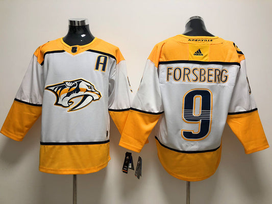 Men's Nashville Predators Filip Forsberg #9 White Breakaway Jersey1