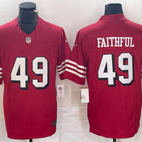 Men's San Francisco 49ers The Faithful #49 Red Gamer Player Jersey1