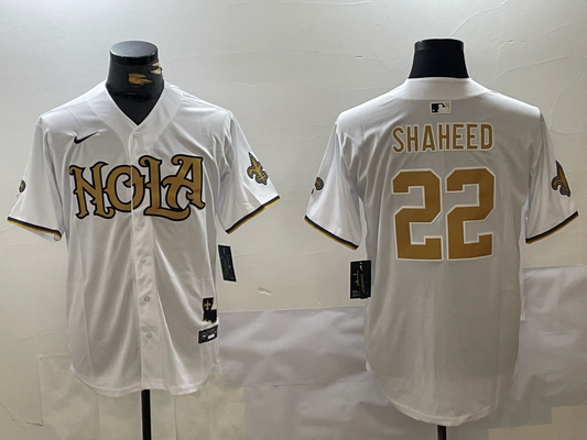Men's New Orleans Saints Rashid Shaheed #22 White Player Jersey1