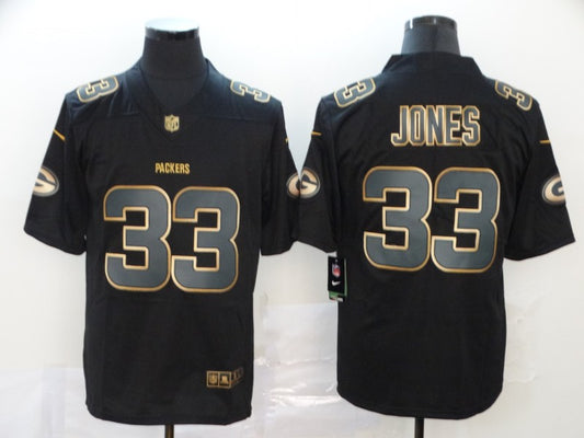 Men's Green Bay Packers Aaron Jones #33 Black Game Jersey1