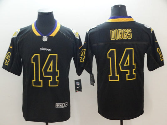 Men's Minnesota Vikings #14 Stefon Diggs Black Game Jersey1