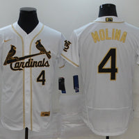 Men's St. Louis Cardinals Yadier Molina #4 White Fashion Stitched Jersey1