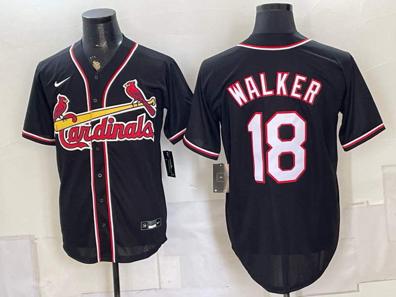 Men's St. Louis Cardinals Jordan Walker #18 Black Replica Player Jersey