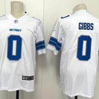 Men's Detroit Lions Jahmyr Gibbs #0 White Game Player Jersey