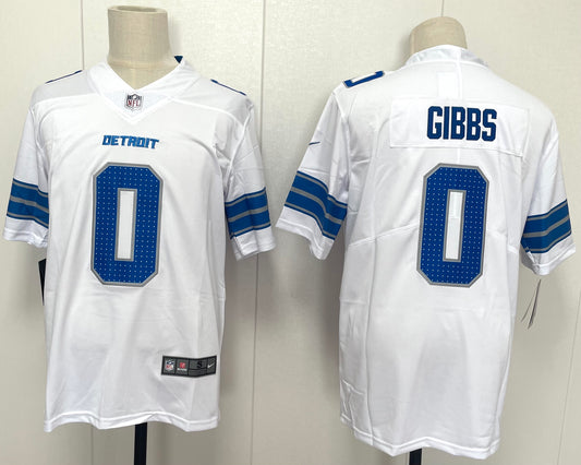 Men's Detroit Lions Jahmyr Gibbs #0 White Game Player Jersey