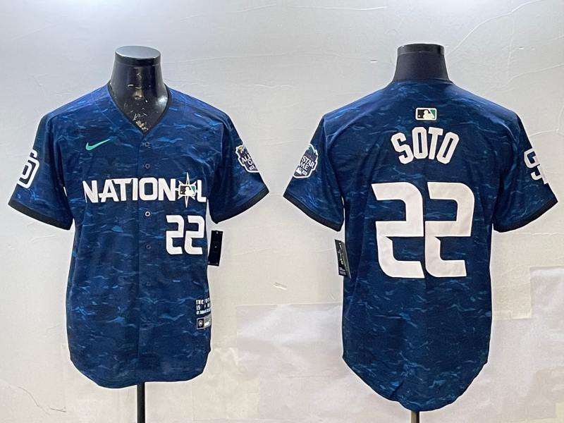 Men's National League Juan Soto #22 Navy 2023 MLB All-Star Game Limited Player Jersey1