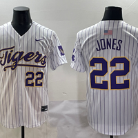 Men's LSU Tigers Jared Jones #22 White Replica Player Jersey