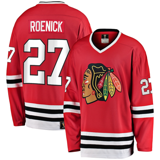 Men's Chicago Blackhawks Jeremy Roenick #27 Red Premier Breakaway Retired Player Jersey1