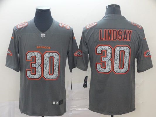 Men's Denver Broncos Phillip Lindsay #30 Gray Game Jersey1