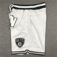 Men's Brooklyn Nets White Basketball Retro Shorts1